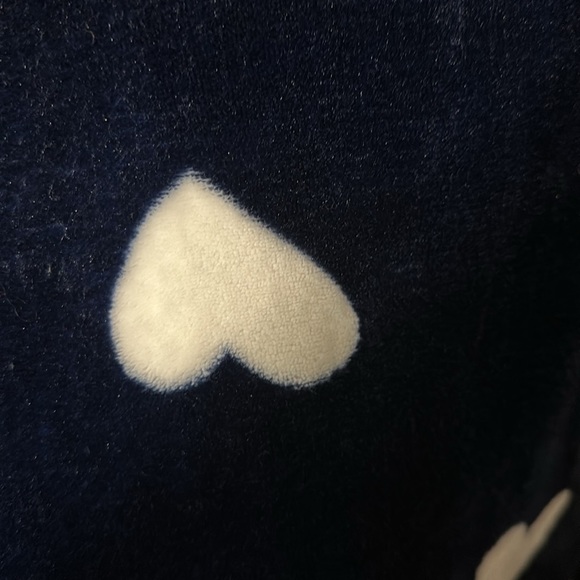 EUC LOFT Heart Velvet Sweatshirt -Blue with White Hearts - Picture 6 of 10